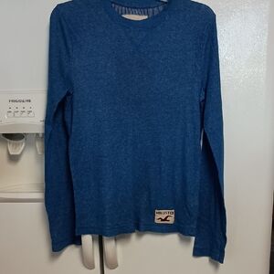Hollister Blue Long Sleeved Thermal Knit Top Size Medium